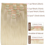PLATINBLOND (60) NAHTLOSE CLIP-INS