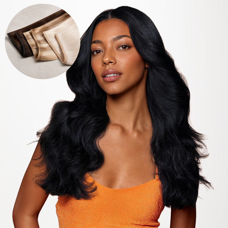 Jet Black (1) Sew-In Weft Hair Extensions (80g-120g)-100% Remy Human Hair extensions and accessories.