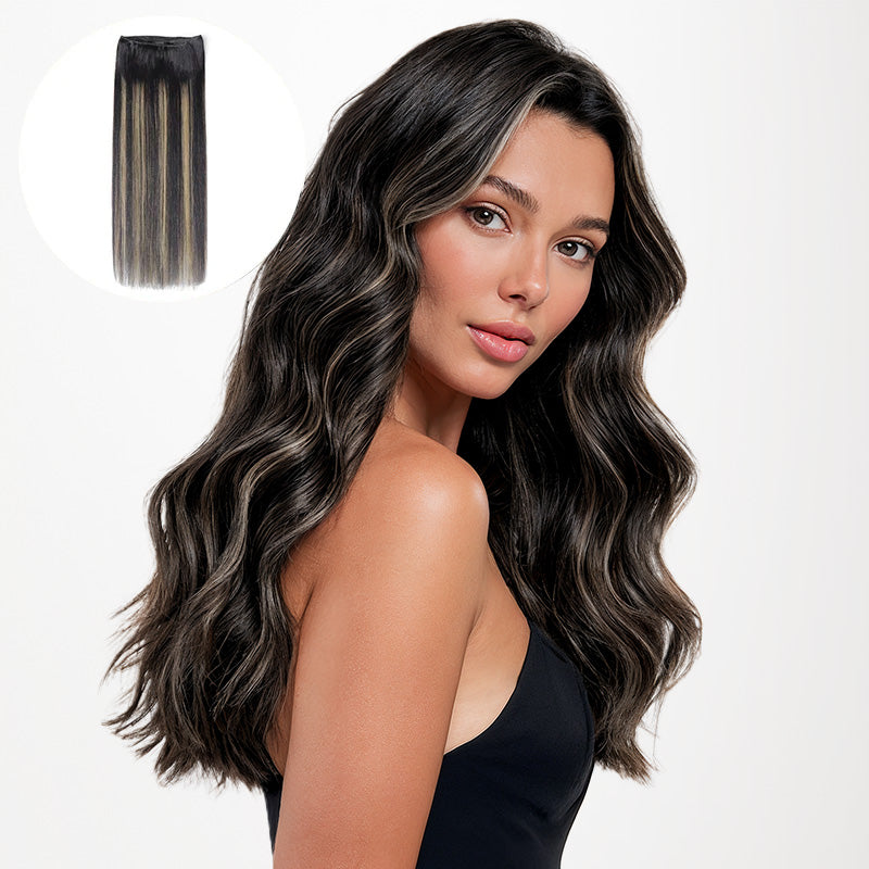 Black to Light Blonde Balayage (1B/19/1B) Sew-In Weft Hair Extensions (80g-120g)