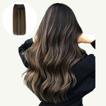 Dark Brown Balayage (2/6/2) Sew-In Weft Hair Extensions (80g-110g) – 100% Remy Human Hair by GOO GOO Hair.
