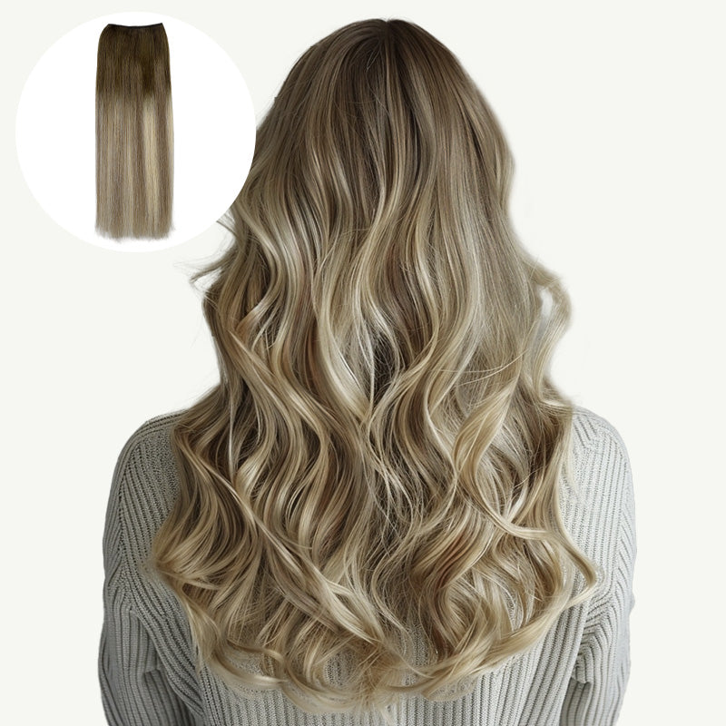 Bleach Blonde Balayage (3/8/613) Sew-In Weft Hair Extensions (80g-110g)