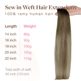 BALAYAGE RUBIO DECOLORADO (3/8/613) Extensiones de cabello con trama cosida