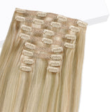 Light Blonde Highlights (16/22A) Double Drawn Clip in 160g [Clearance] – 100% Remy Human Hair.