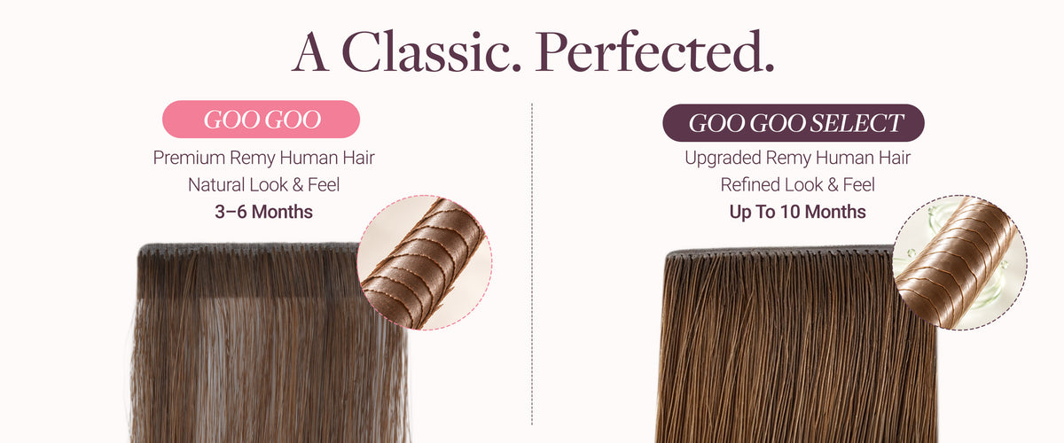 Before and after Tape-In extensions