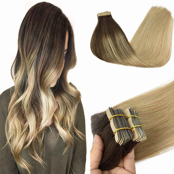 CHOCOLATE BROWN TO DIRTY BLONDE (4/18) TAPE IN