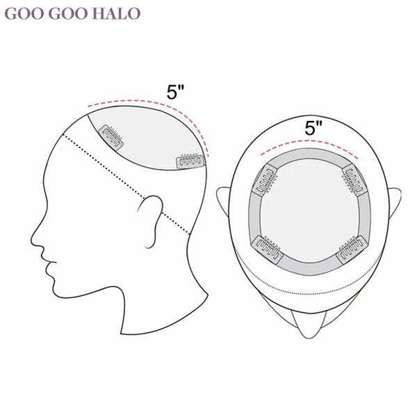 GOO GOO HALO Human Hair Topper Mono Base